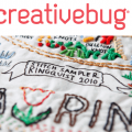 Embroidery sampler with Creativebug logo