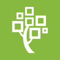 FamilySearch logo, tree with frames instead of branches
