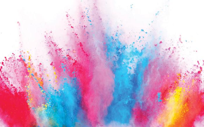 Powders of different colors