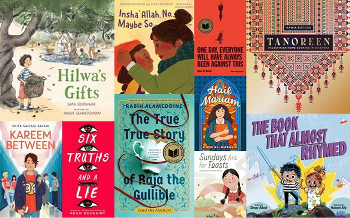 Collage of book covers on theme of Arab American heritage