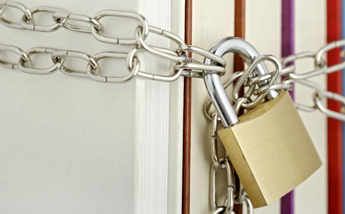 Chain secured by a padlock