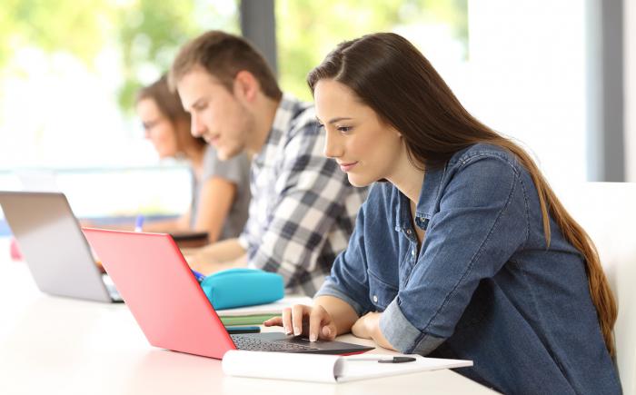 Students with laptops