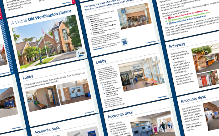 Mini pages of the Old Worthington Library social story