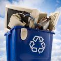 Computer equipment in a recycling bin