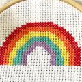 An embroidered rainbow