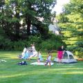 Tent setup in Northwest Library's backyard