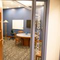 View through door of Milkweed Study Room at Northwest Library