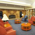 View of fireplace area at Old Worthington Library