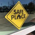 Safe Place sign at library entrance