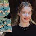 The Author, Chloe Benjamin, next to an image of the cover of her book, Under Story