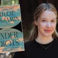 The Author, Chloe Benjamin, next to an image of the cover of her book, Under Story