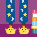 Pair of legs and stack of books