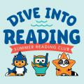 Dive Into Reading: Asparagus Fox, Winston Owl and Ricky Raccoon in swimming gear