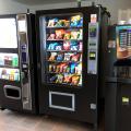 View of soda, snack and coffee vending machines