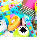 Scissors, stamps and stickers