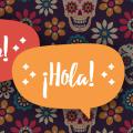 The words Hello and Hola in speech bubbles