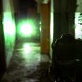 Damp, dimly lit hallway