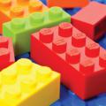 Multi-colored LEGO bricks.