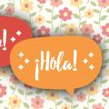 The words Hello and Hola in speech bubbles
