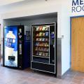 View of beverage and snack vending machines