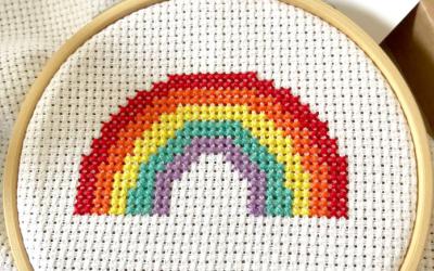An embroidered rainbow