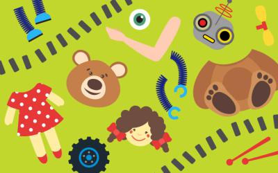 Doll, robot and bear body parts