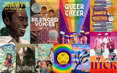 Collage of book covers on LGBTQIA+ themes