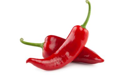 Two red chili peppers