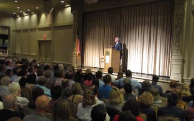 Dan Rather on stage at Villa Milano