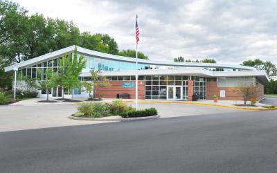 View of Northwest Library main entrance