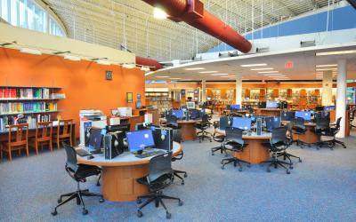 View of the technology area at Northwest Library