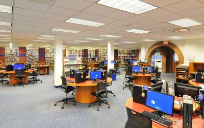 View of downstairs computers at Old Worthington Library