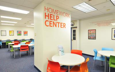 View into the Homework Help Center at Old Worthington Library