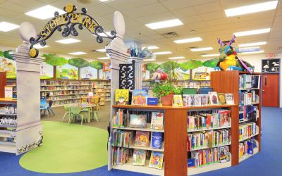 View of Story Park entrance at Worthington Park Library