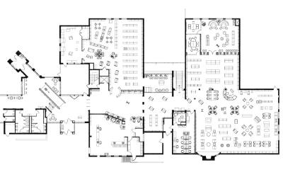 Floorplan of Old Worthington Library, upstairs, east