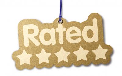 Rated 5 stars in golden text