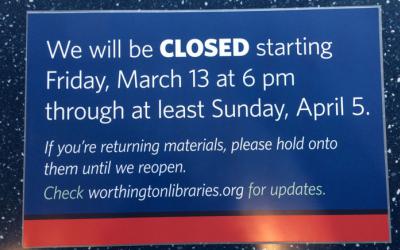 Worthington Libraries closed sign