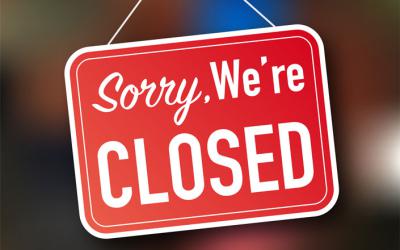 Sorry, we're closed sign