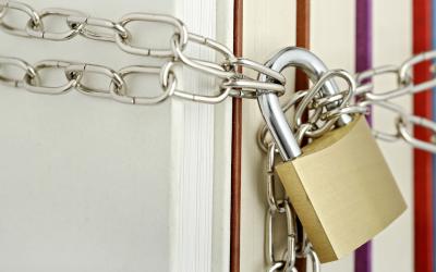 Chain secured by a padlock