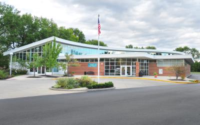 View of Northwest Library main entrance