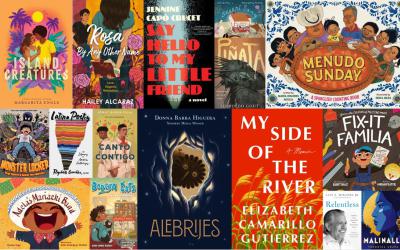 Collage of books about Hispanic heritage