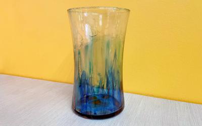 Blue glass vase