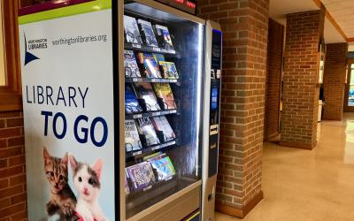 Book vending machine at a community center