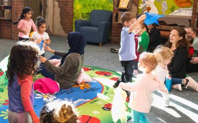 Children playing at Northwest Library