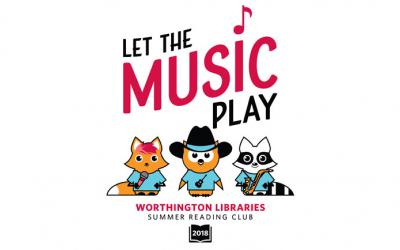 Let the music play logo featuring Asparagus Fox, Winston Owl and Rocky Raccoon