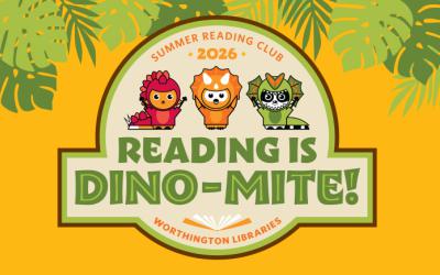 Reading is Dino-mite! logo for Summer Reading Club 2026