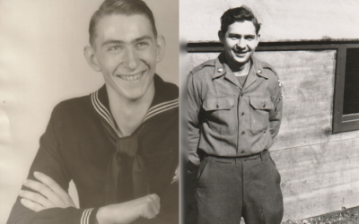 Vintage pictures of two Korean war veterans.