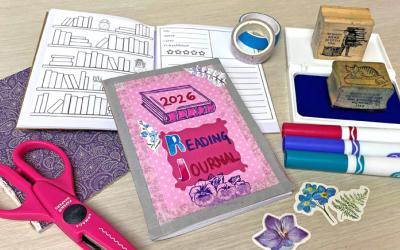 Craft supplies - scissors, markers, stickers, stamps