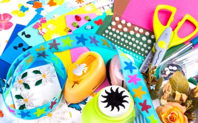 Scissors, stamps and stickers