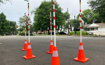 Traffic cones and collapsible poles